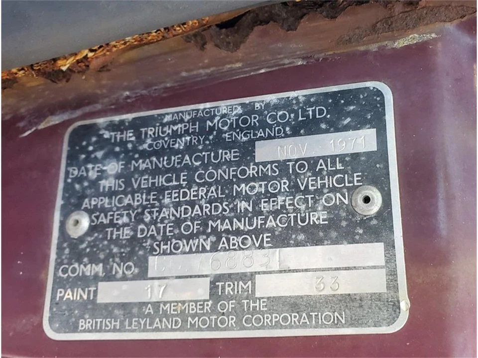1971 Triumph TR6 CR/CC Carb - Image 5 of 8