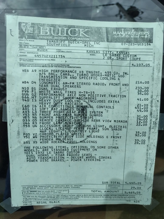 1972 Buick LeSabre - Image 6 of 6