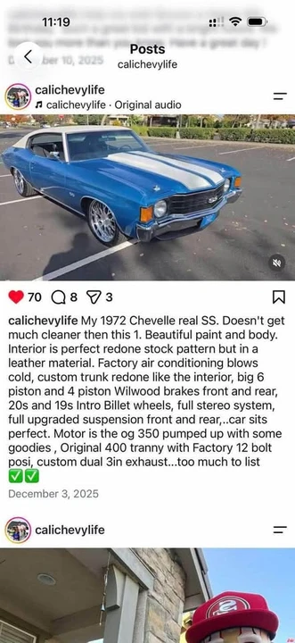 1972 Chevrolet SS - Image 9 of 9