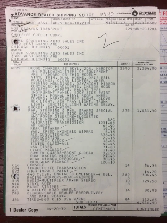 1972 Dodge Charger 3rd Gen - Image 13 of 31