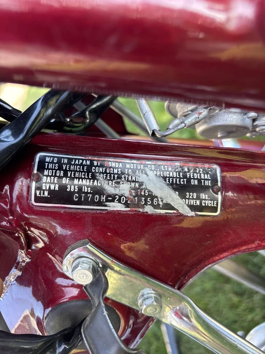1972 Honda CT70 - Image 26 of 31