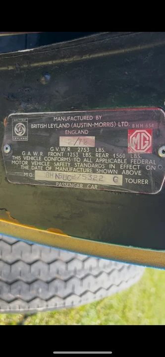 1972 MG MGB - Image 15 of 18