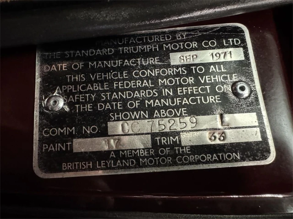 1972 Triumph TR6 CR/CC Carb - Image 25 of 31