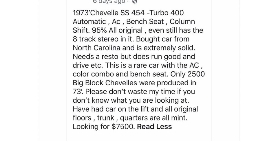 1973 Chevrolet Chevelle 3rd Gen - Image 8 of 8