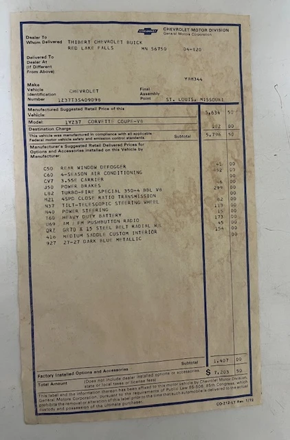 1973 Chevrolet Corvette C3 - Image 21 of 21