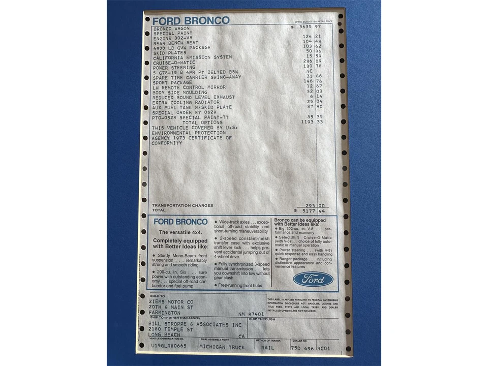 1973 Ford Bronco 1st Gen - Image 4 of 21