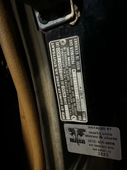 1973 Mercedes-Benz R107 SL-Class - Image 14 of 17