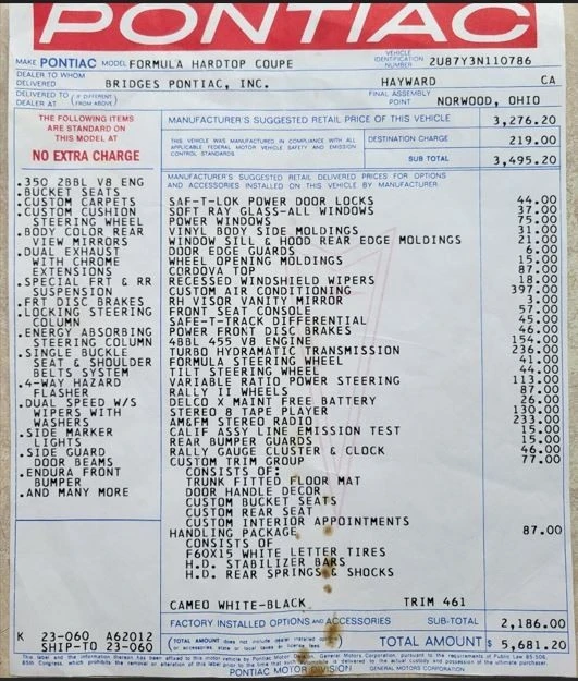 1973 Pontiac Firebird 2nd Gen - Image 26 of 26