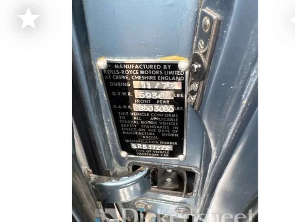 1973 Rolls-Royce Silver Shadow I - Image 6 of 11