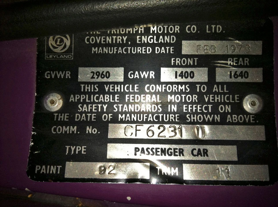 1973 Triumph TR6 CF Injected - Image 4 of 5