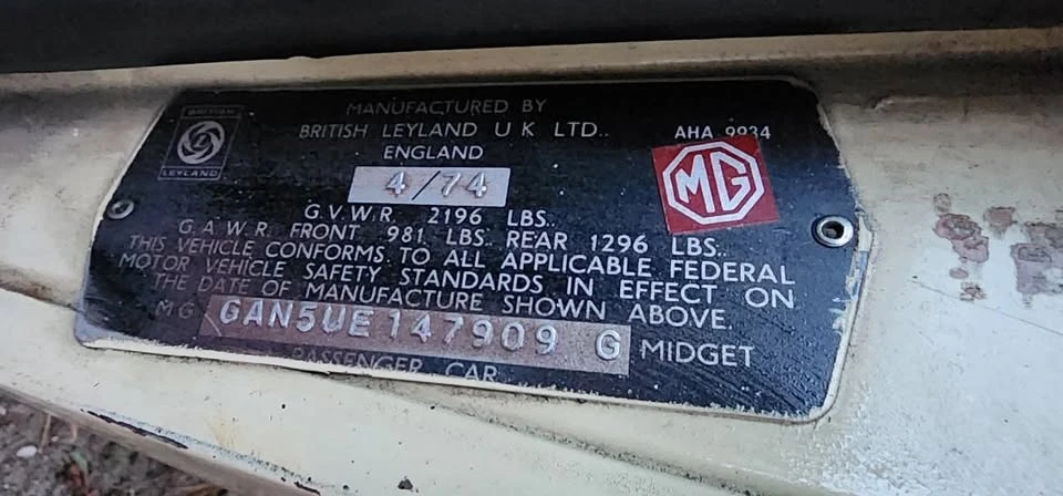 1974 MG Midget - Image 9 of 9