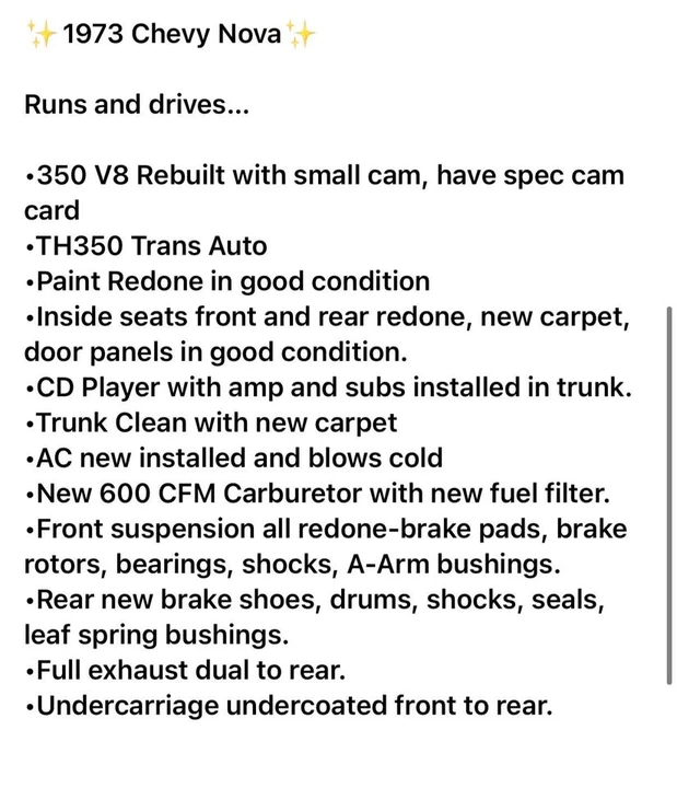 1974 Chevrolet Nova 3rd Gen - Image 19 of 20