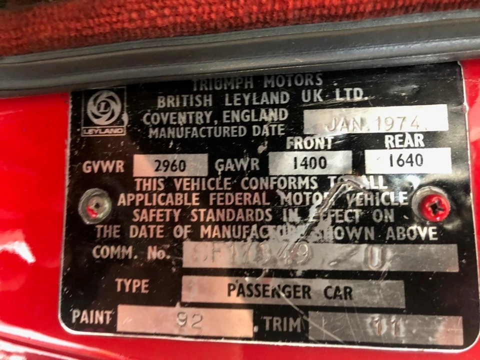 1974 Triumph TR6 (US-spec) - Image 27 of 31