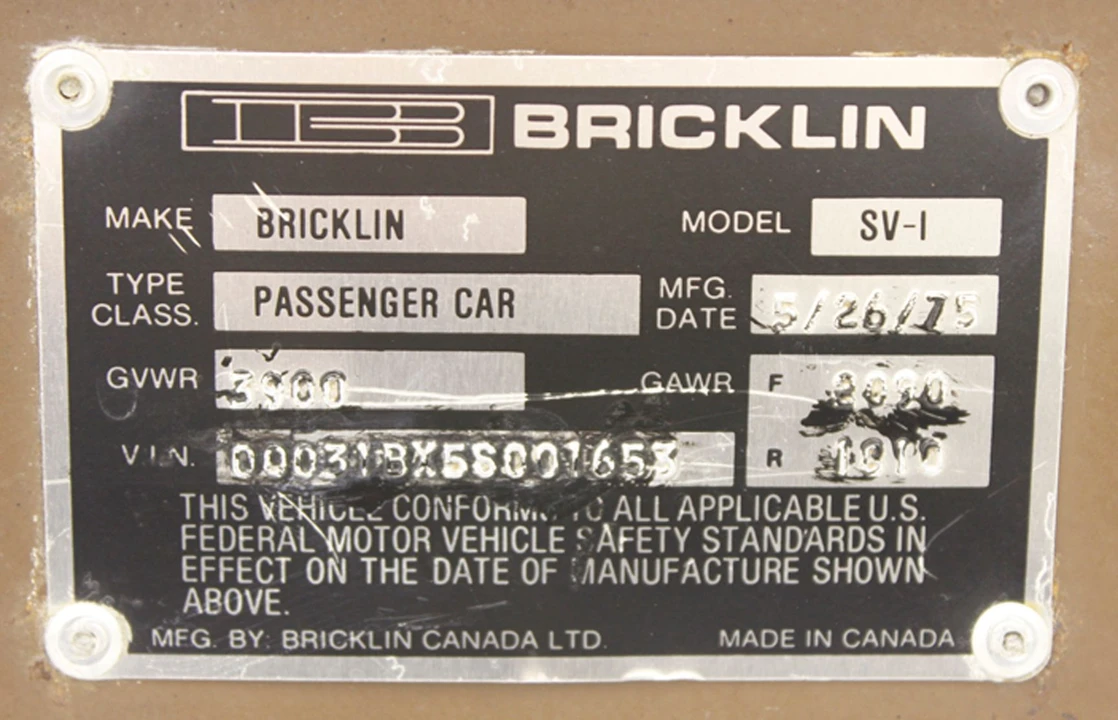 1975 Bricklin SV-1 - Image 10 of 10