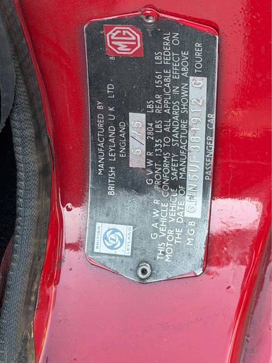 1975 MG MGB Roadster - Image 11 of 16