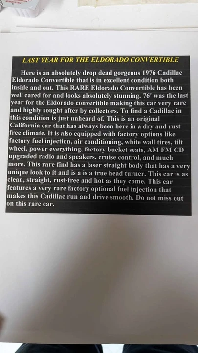 1976 Cadillac Eldorado 9th Gen - Image 10 of 14