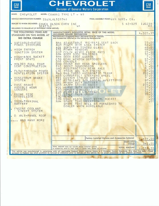 1976 Chevrolet Camaro 2nd Gen - Image 17 of 27
