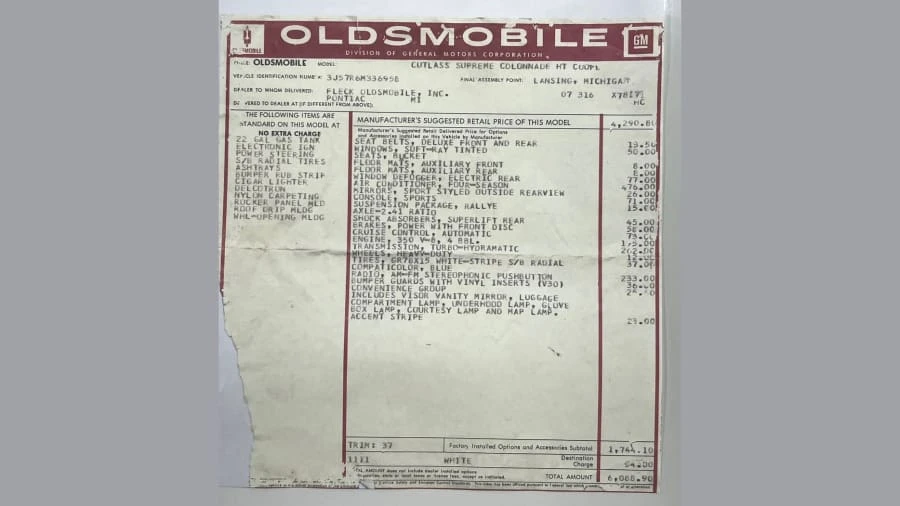 1976 Oldsmobile Cutlass Supreme - Image 31 of 31