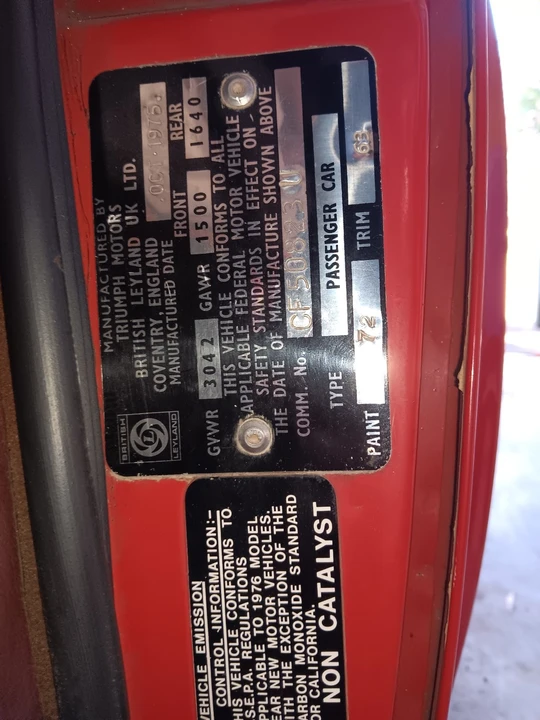 1976 Triumph TR6 (US-spec) - Image 16 of 16