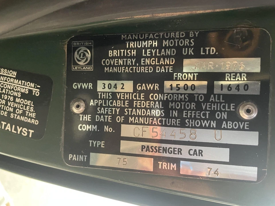 1976 Triumph TR6 (US-spec) - Image 23 of 31