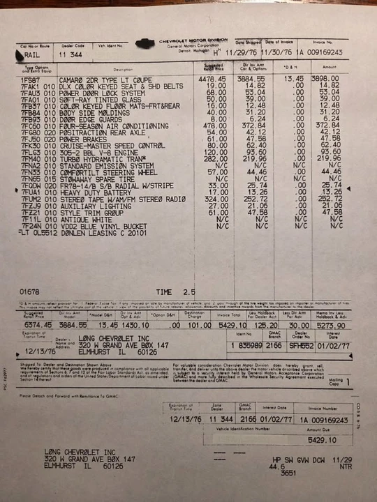 1977 Chevrolet Camaro 2nd Gen - Image 13 of 13