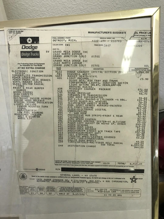1977 Dodge Charger 4th Gen - Image 10 of 10