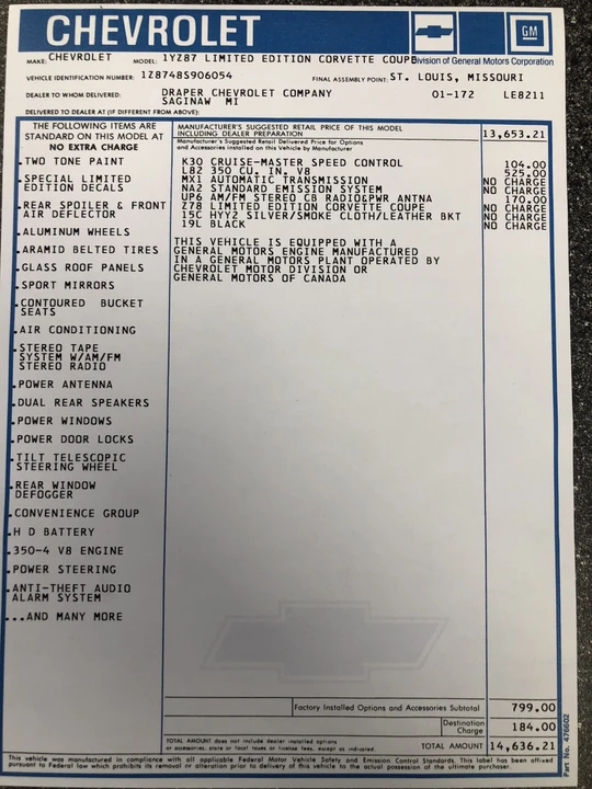 1978 Chevrolet Corvette C3 - Image 26 of 26