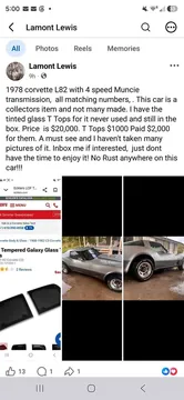 1978 Chevrolet Corvette Championship Special Edition Convertible 2D