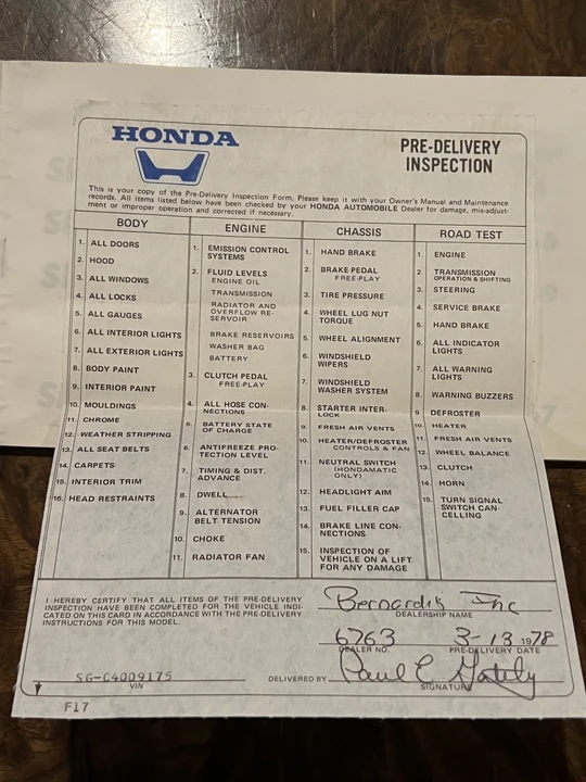 1978 Honda Civic 1st Gen - Image 21 of 21