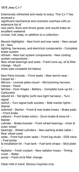 1978 Jeep CJ7 - Image 2 of 9