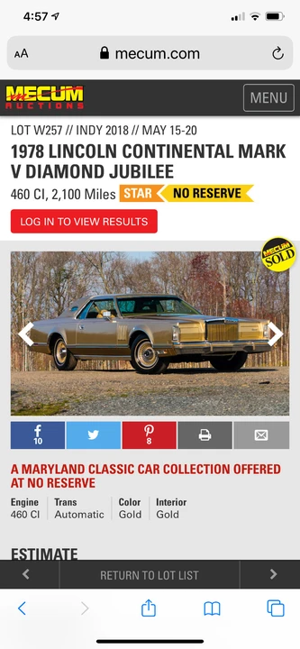 1978 Lincoln Continental Mark V - Image 15 of 21