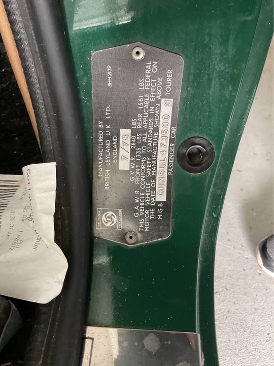 1978 MG MGB Roadster - Image 15 of 20