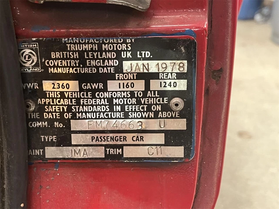 1978 Triumph Spitfire 1500 - Image 8 of 10