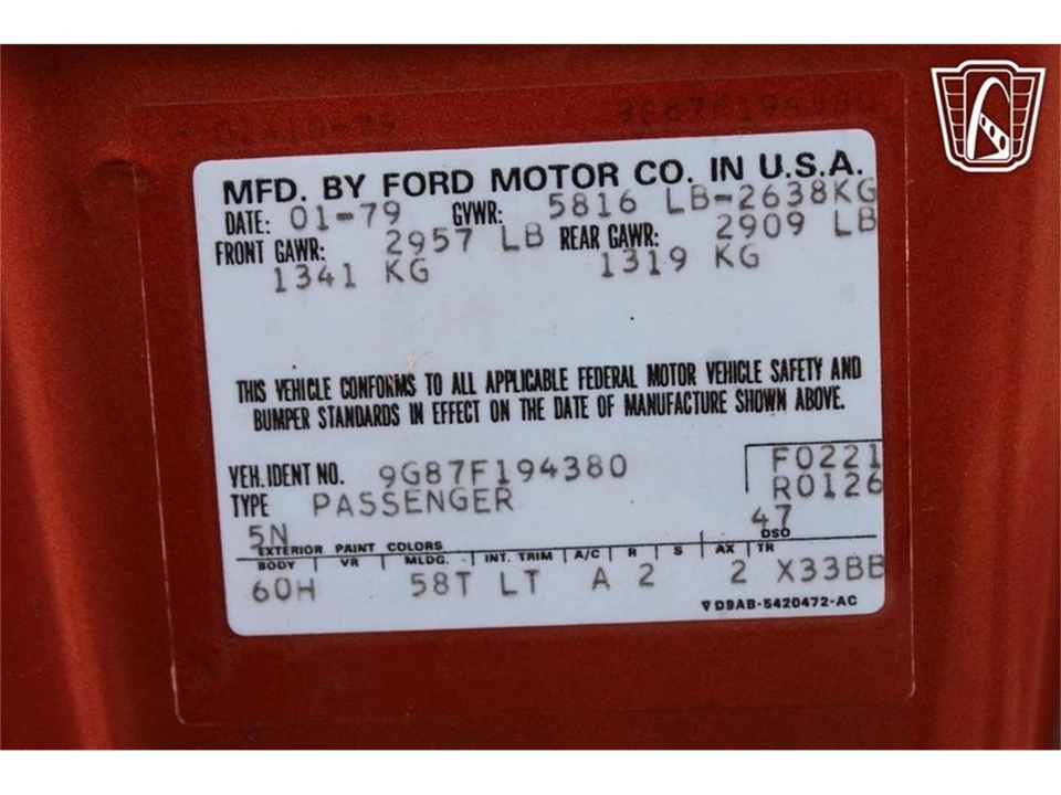 1979 Ford Thunderbird 7th Gen - Image 2 of 31