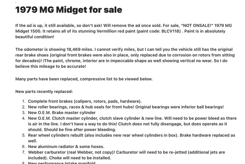 1979 MG Midget - Image 19 of 20