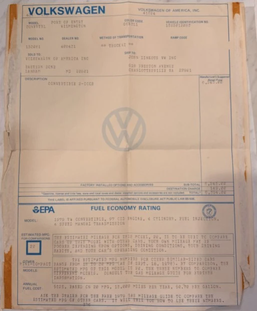1979 Volkswagen Super Beetle - Image 8 of 8