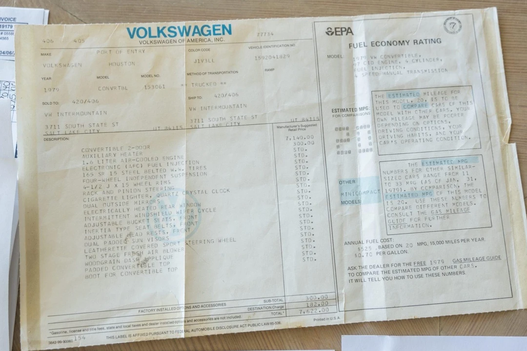 1979 Volkswagen Super Beetle - Image 9 of 10