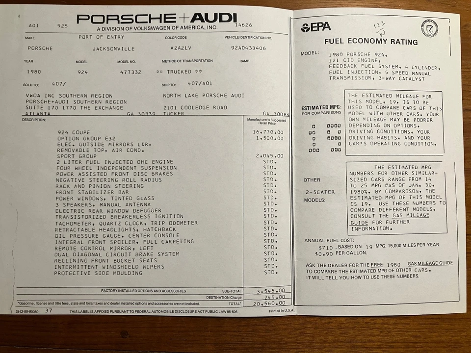 1980 Porsche 924 - Image 2 of 21
