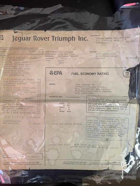 1980 Triumph TR7 - Image 13 of 13