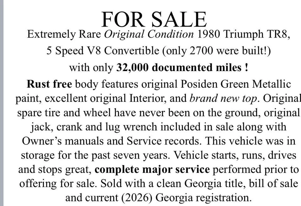 1980 Triumph TR8 - Image 8 of 8