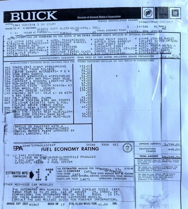 1981 Buick Riviera 4th-7th Gen - Image 19 of 20