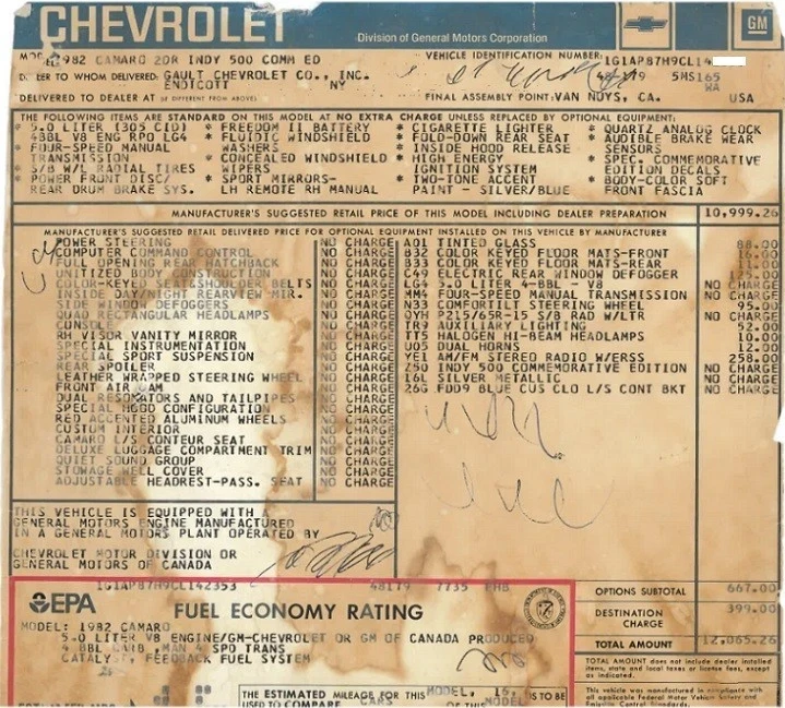 1982 Chevrolet Camaro 3rd Gen - Image 11 of 11