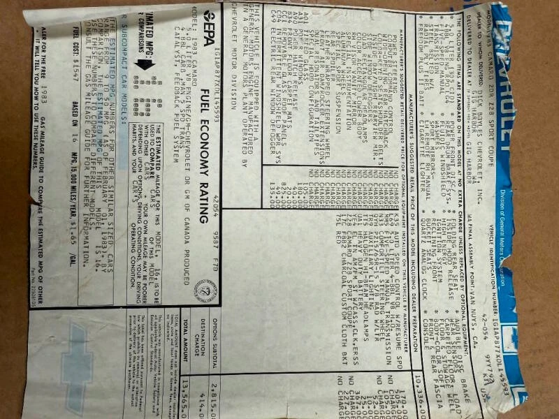 1983 Chevrolet Camaro 3rd Gen - Image 19 of 20