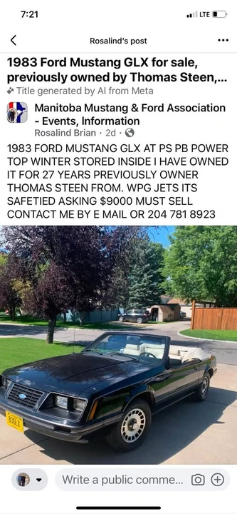 1983 Ford Mustang 3rd Gen - Image 2 of 2