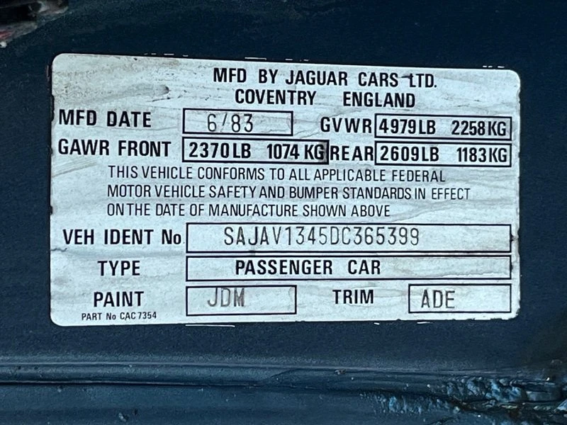 1983 Jaguar XJ Series 3 - Image 18 of 18