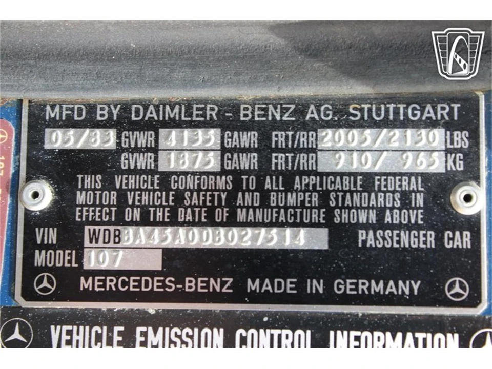 1983 Mercedes-Benz R107 SL-Class - Image 20 of 31