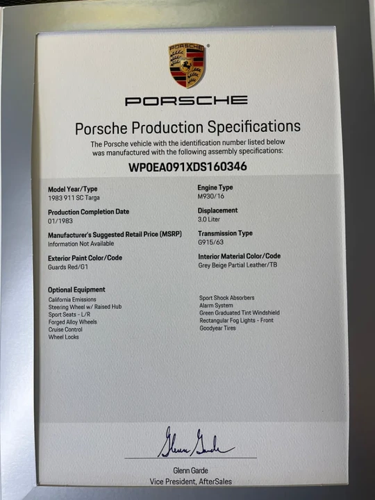 1983 Porsche 911 Carrera SC - Image 15 of 15