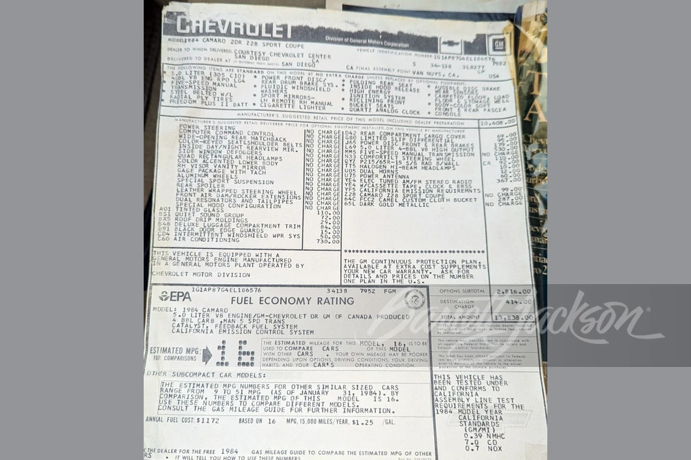 1984 Chevrolet Camaro 3rd Gen - Image 19 of 19
