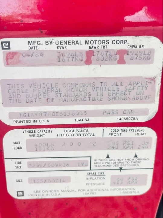 1984 Chevrolet Corvette C4 - Image 19 of 19