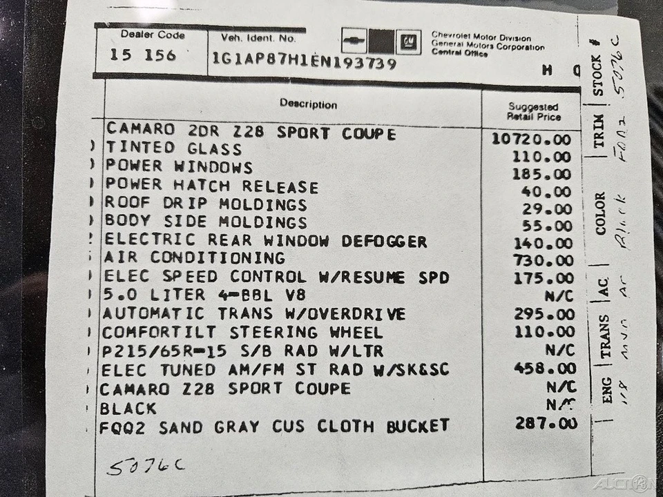 1984 Chevrolet Camaro 3rd Gen - Image 13 of 15
